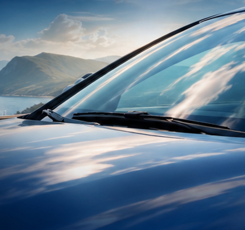 Véhicule moderne dans un environnement automobile premium